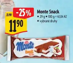 Albert Monte snack nabídka
