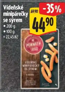 Albert Vídeňské minipárečky se sýrem nabídka