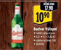 Albert Budvar výčepní nabídka