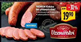 Albert PREMIUM Klobása bez přidaných éček nabídka