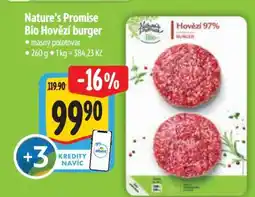 Albert Nature’s Promise Bio Hovězí burger nabídka