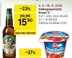 Tesco Velkopopovický Kozel 11 nabídka