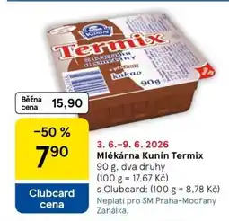 Tesco Mlékárna Kunín Termix nabídka