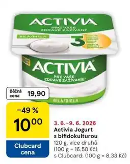 Tesco Activia Jogurt s bifidokulturou nabídka