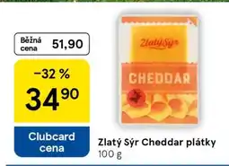 Tesco Zlatý sýr Cheddar plátky nabídka