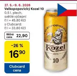 Tesco Velkopopovický Kozel 10 nabídka