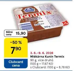 Tesco Mlékárna Kunín Termix nabídka