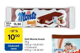 Tesco Zott Monte Snack nabídka