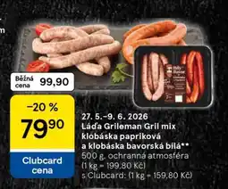 Tesco Láďa Grileman Gril mix klobáska papriková a klobáska bavorská bílá nabídka
