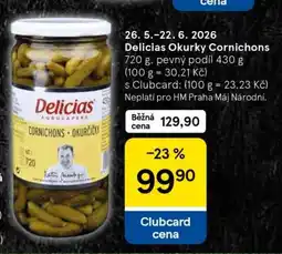 Tesco DELICIAS OKURKY CORNICHONS nabídka