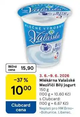 Tesco Mlékárna Valašské Meziříčí Bílý jogurt nabídka