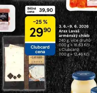 Tesco Arax Lavaš arménský chléb nabídka
