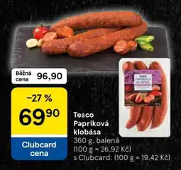 Tesco Tesco Papriková klobása nabídka