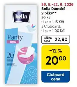 Tesco BELLA Dámské vložky nabídka