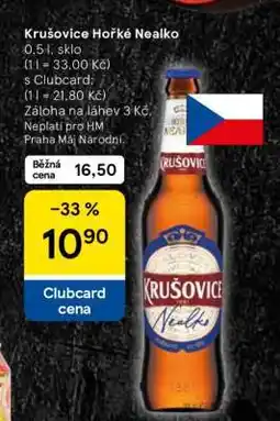 Tesco Krušovice Hořké nealko nabídka