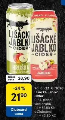 Tesco LIŠÁCKÉ JABLKO Cider nabídka
