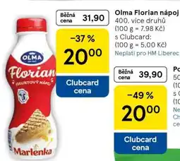 Tesco OLMA Florian nápoj nabídka