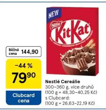 Tesco Nestlé cereálie nabídka