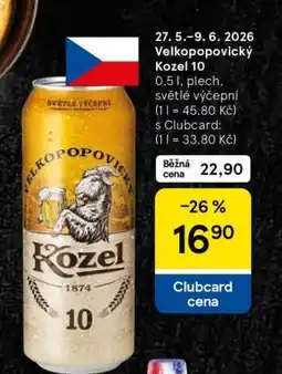 Tesco Velkopopovický Kozel 10 nabídka