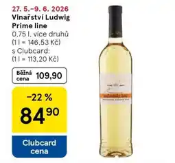 Tesco Vinařství Ludwig Prime Line nabídka
