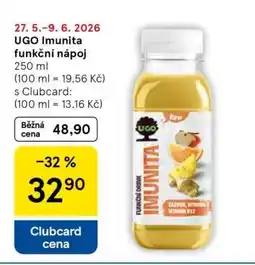 Tesco UGO Imunita funkční nápoj nabídka