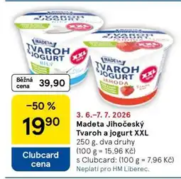Tesco Madeta Jihočeský Tvaroh a jogurt XXL nabídka