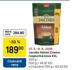 Tesco Jacobs Velvet Crema rozpustná káva XXL nabídka