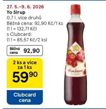 Tesco Yo sirup nabídka