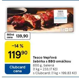 Tesco Tesco Vepřová žebírka s BBQ omáčkou nabídka