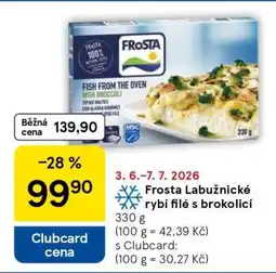 Tesco FROSTA LABUŽNICKÉ RYBÍ FILÉ S BROKOLICÍ nabídka