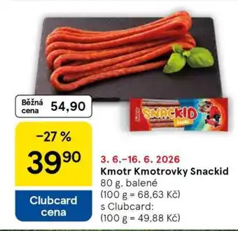 Tesco KMOTR Kmotrovky/Snackid nabídka