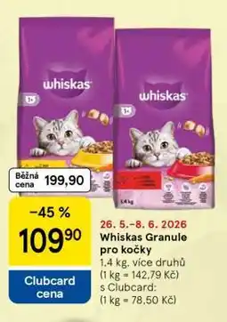 Tesco Whiskas Granule pro kočky nabídka