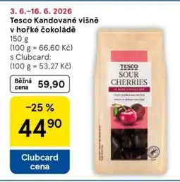 Tesco Tesco Kandované višně v hořké čokoládě nabídka
