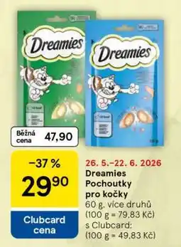 Tesco Dreamies pochoutky pro kočky nabídka