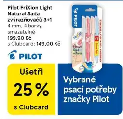 Tesco Pilot FriXion Light Natural Sada zvýrazňovačů 3+1 nabídka