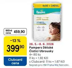 Tesco Pampers Dětské Čisticí Ubrousky nabídka