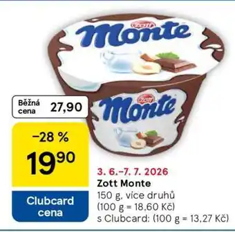 Tesco ZOTT Monte nabídka