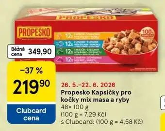 Tesco Propesko Kapsičky pro kočky mix masa a ryby nabídka