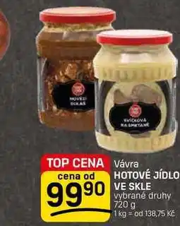 Flop HOTOVÉ JÍDLO VE SKLE vybrané druhy nabídka