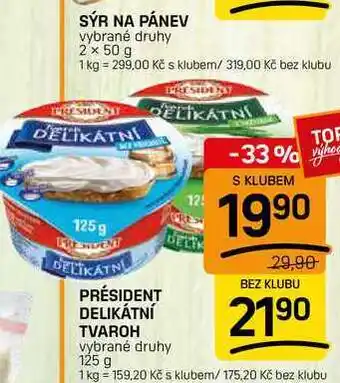 Flop Président Delikátní tvaroh nabídka