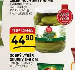 Flop DOBRÝ VÝBĚR OKURKY 6-9 CM 670 g/PP 350 g nabídka