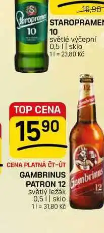 Flop GAMBRINUS PATRON 12 světlý ležák nabídka