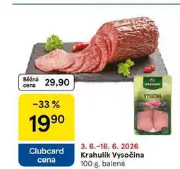 Tesco Krahulik Vysočina, 100 g, balená nabídka