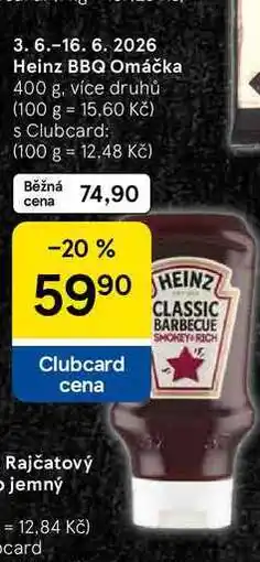 Tesco Heinz BBQ Omáčka, 400 g, více druhů nabídka