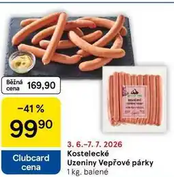 Tesco Kostelecké Uzeniny Vepřové párky, 1 kg, balené nabídka