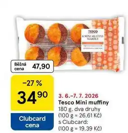 Tesco Tesco Mini muffiny, 180 g, dva druhy nabídka