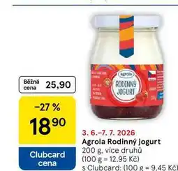 Tesco Agrola Rodinný jogurt, 200 g, více druhů nabídka