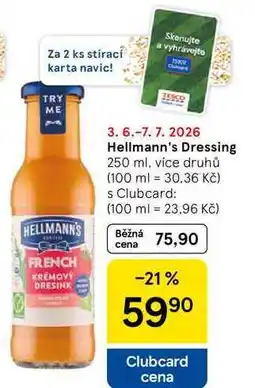 Tesco Hellmann's dresing, 250ml, vybrané druhy nabídka
