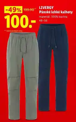 Lidl LIVERGY Pánské lehké kalhoty nabídka