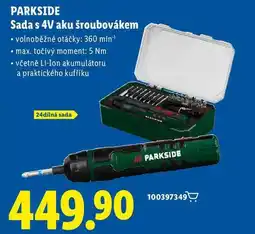Lidl PARKSIDE Sada s 4V aku šroubovákem nabídka